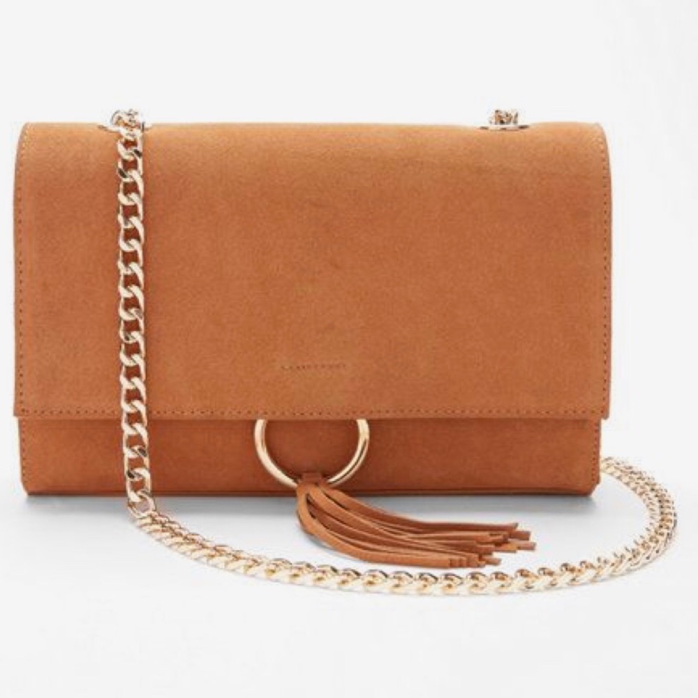 Genuine suede purse